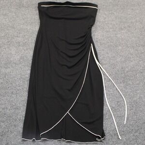 White House Black Market Strapless Dress Black White Trim Size‎ M